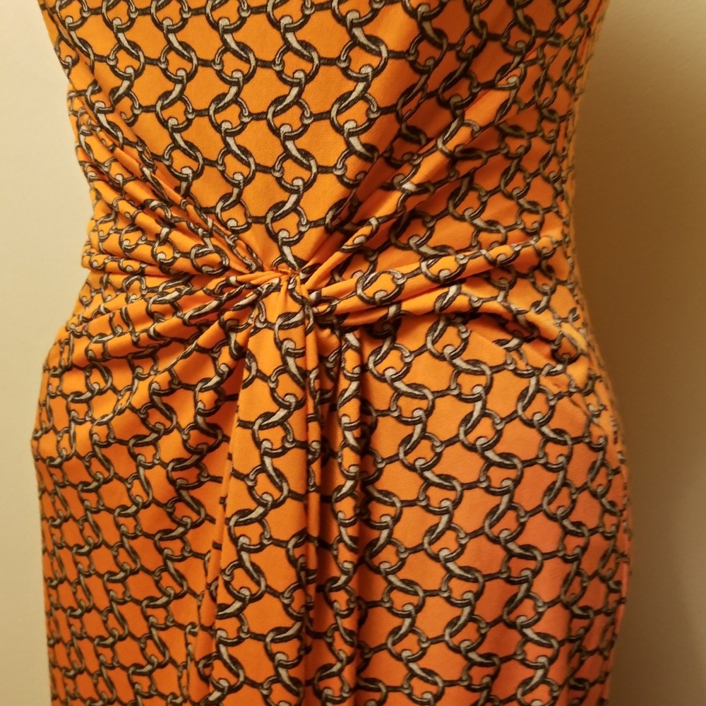 Michael Kors Orange Chain Link Pattern Dress Xs - image 4